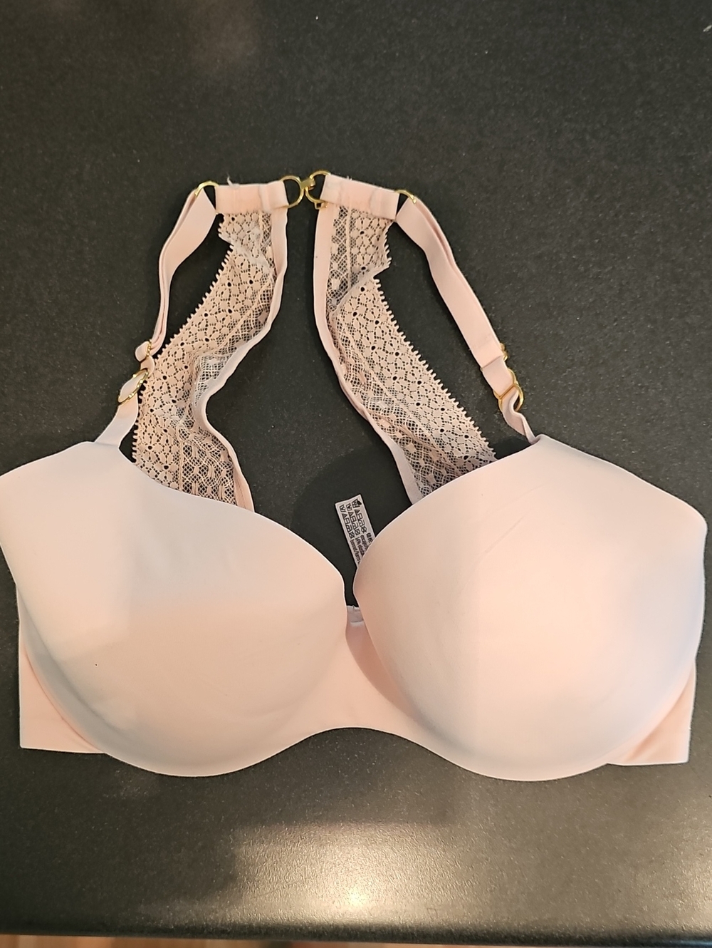 Victoria's Secret Pale Pink Lace-Back T-Shirt Bra